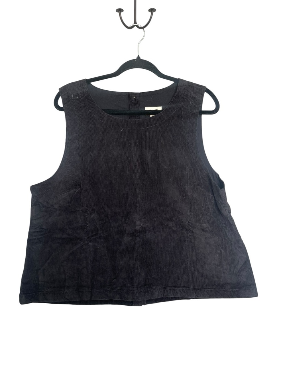 Pact Black Sleeveless Corduroy Tank Top